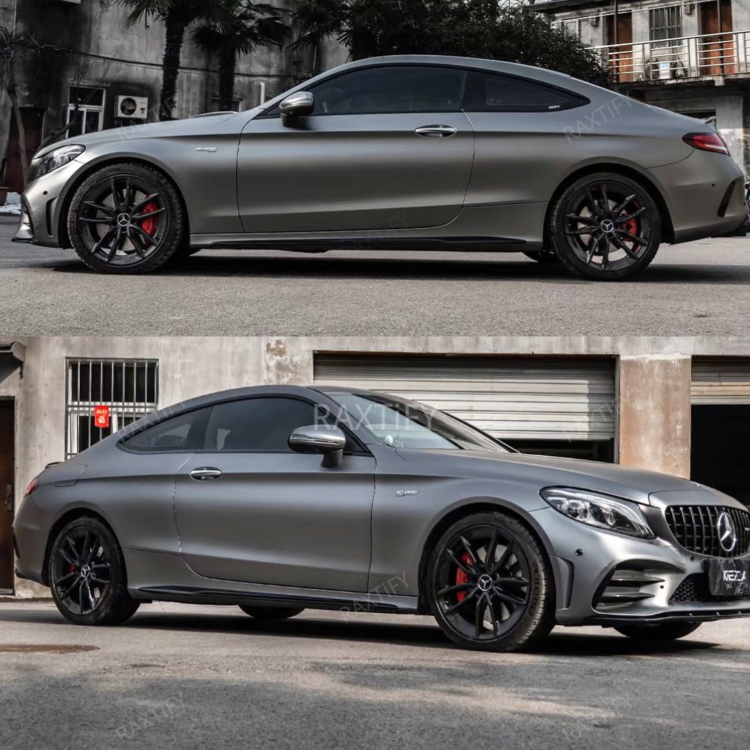 Satin Metallic Dark Gray Vinyl Wrap benzs