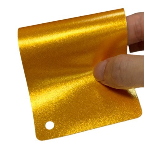 Satin Metallic Golden Yellow Vinyl Wrap sample