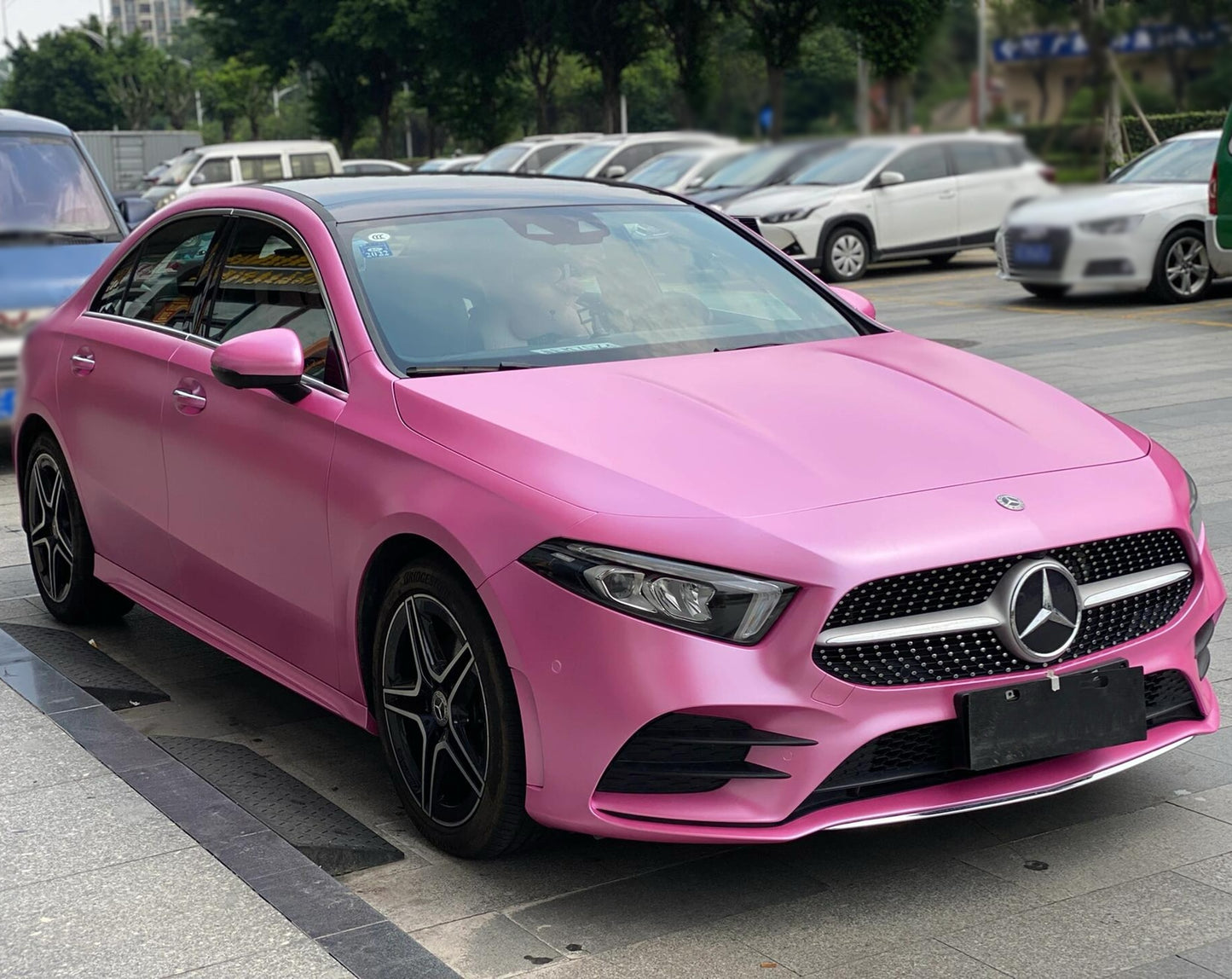 Satin Metallic Hot Pink Vinyl Wrap