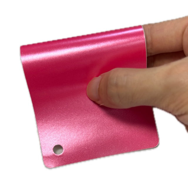 Satin Metallic Hot Pink Vinyl Wrap sample