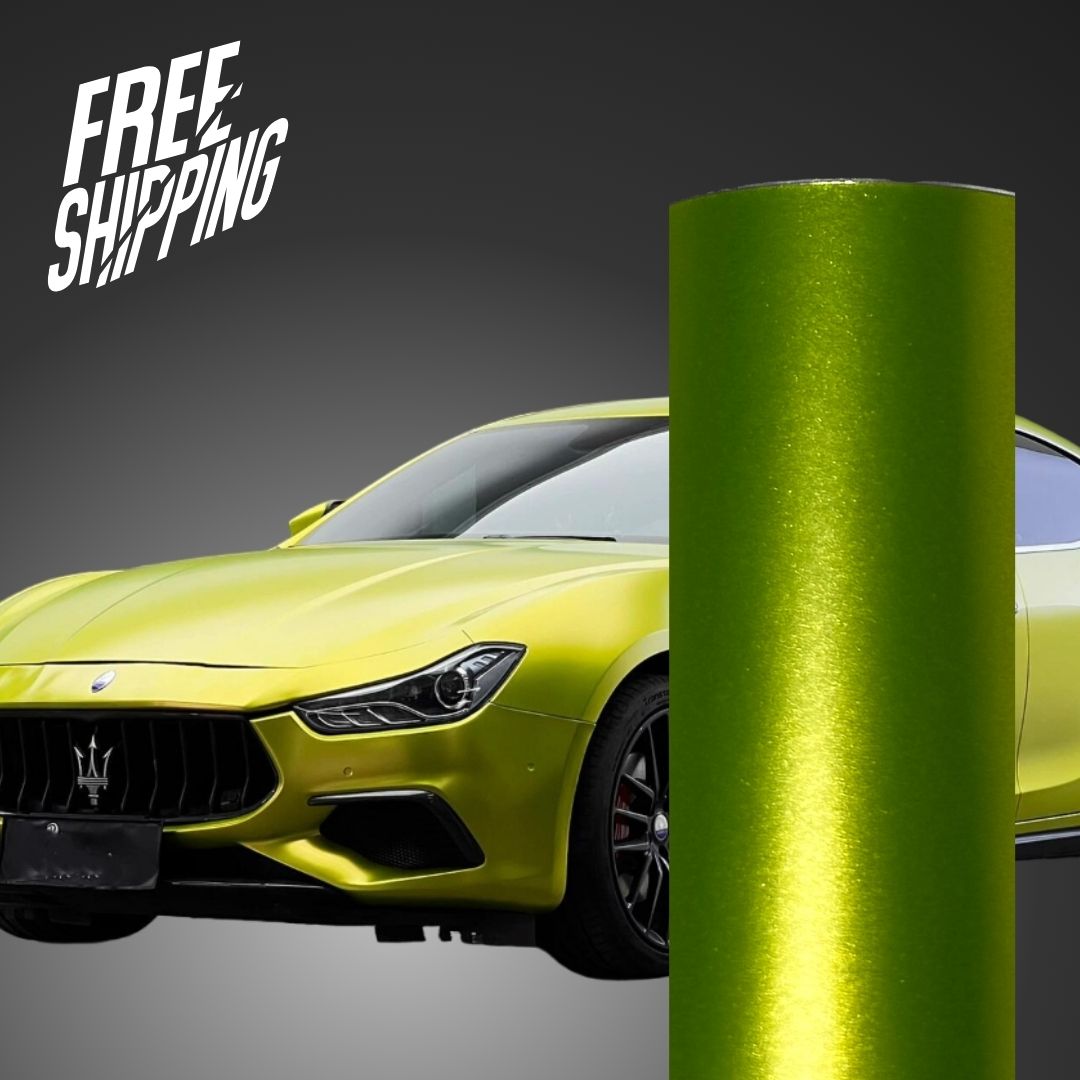 Satin Metallic Lemon Green Vinyl Wrap