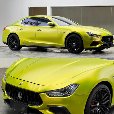 Satin Metallic Lemon Green Vinyl Wrap