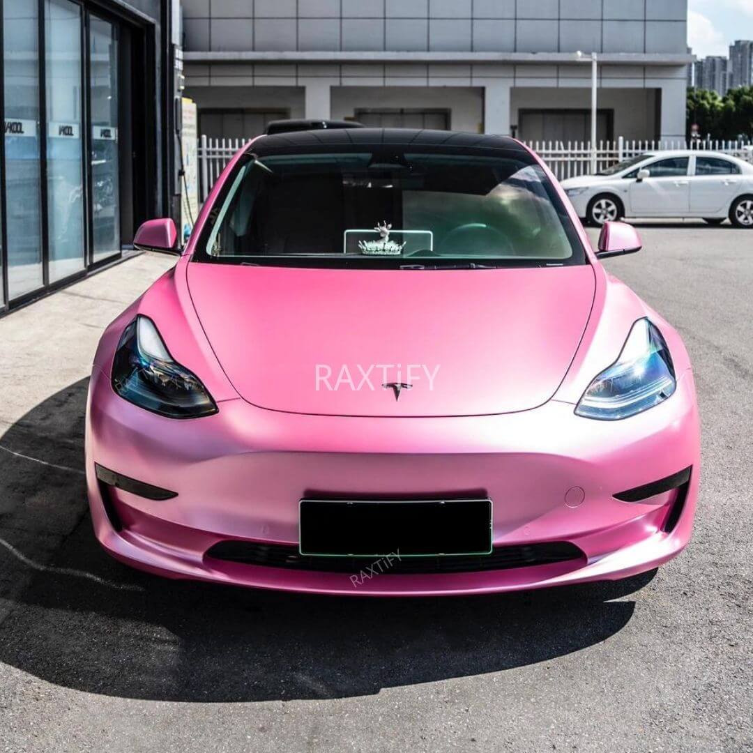 Satin Metallic Pearl Pink Vinyl Wrap detail