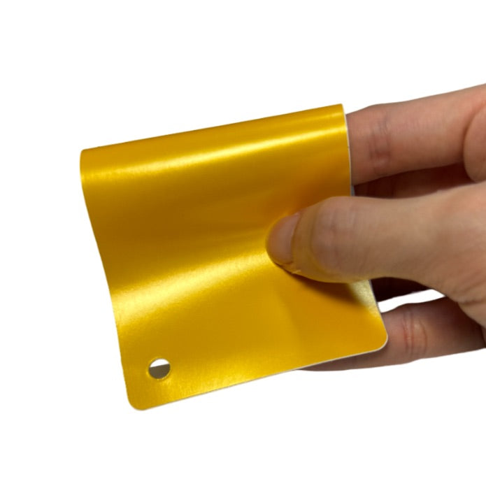 Satin Metallic Yellow Vinyl Wrap sample