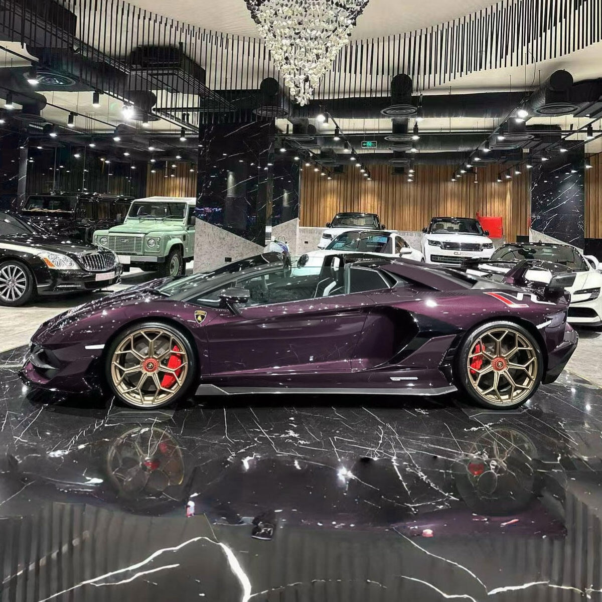 Sport car wrapped in Gloss Metallic Eve Purple Vinyl Wrap