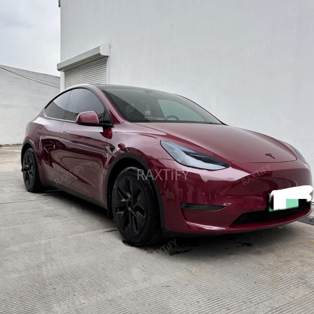 Tesla Super Gloss Ancora Red Vinyl Wrap