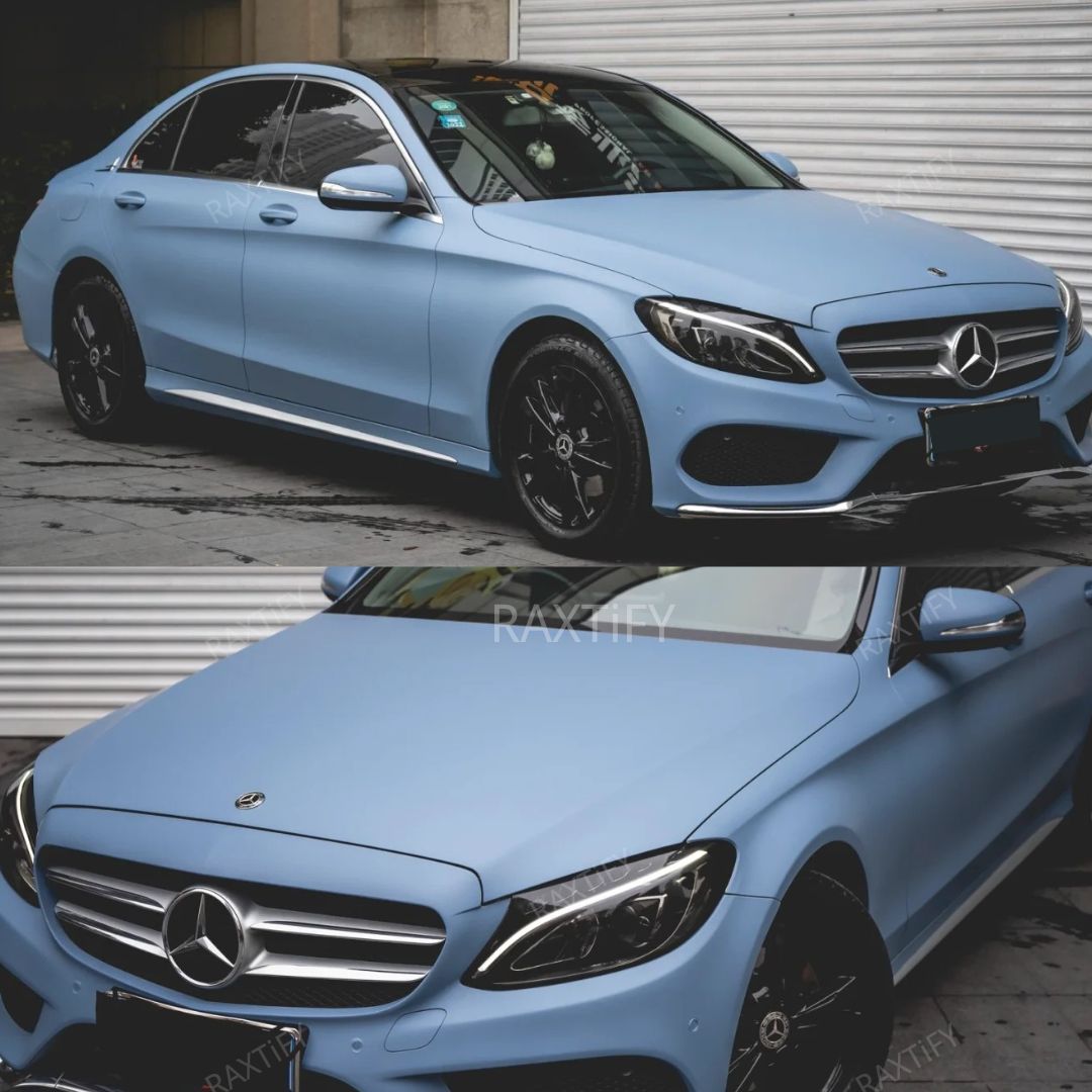 Super Matte China Blue Car Wrap Metcedes Benz customized color