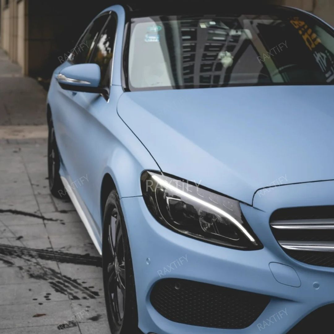 Super Matte China Blue Car Wrap Metcedes Benz light customized