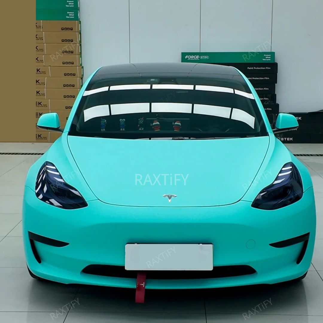 Super Matte Tiffany Car Wrap Tesla Model 3