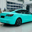 Super Matte Tiffany Car Wrap tesla model 3 side