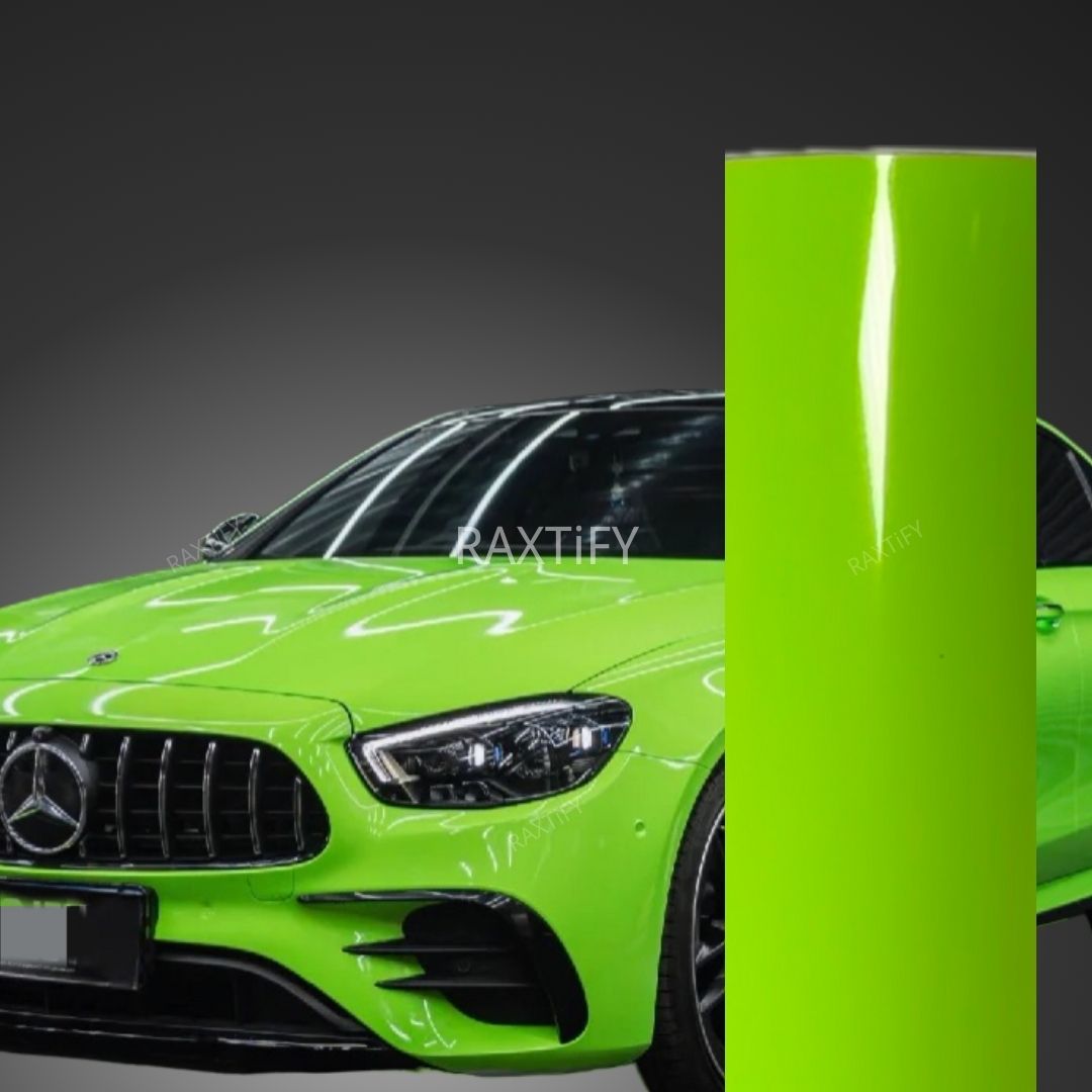 Super Gloss Acid Green Car Wrap