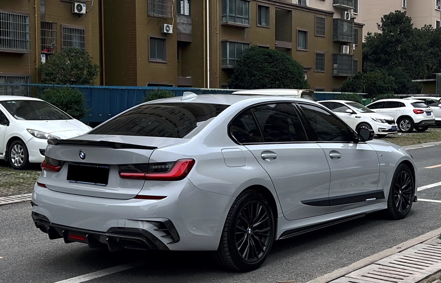 Super Gloss Brooklyn Grey Car Wrap from the back