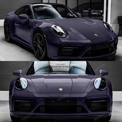 Porshce Super Gloss Deep Violet Vinyl Wrap