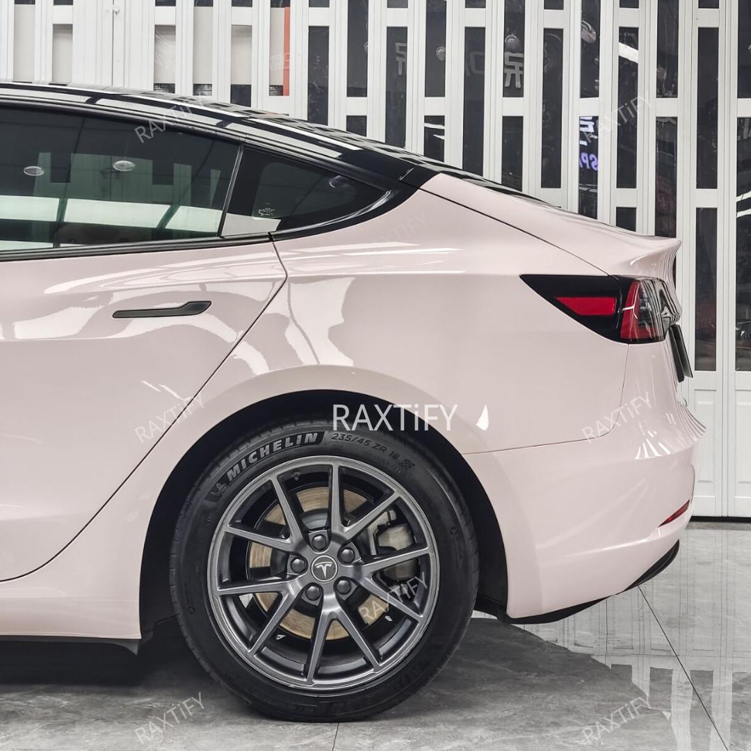 Super Gloss Light Peach Pink Vinyl Wrap