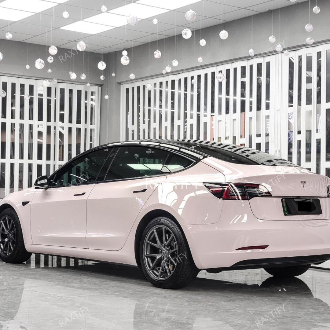 Super Gloss Light Peach Pink Vinyl Wrap