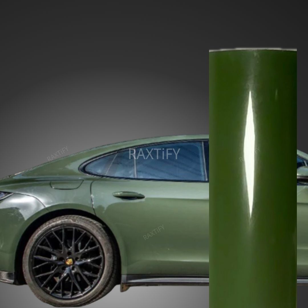 Super Gloss Olive Green Car Wrap