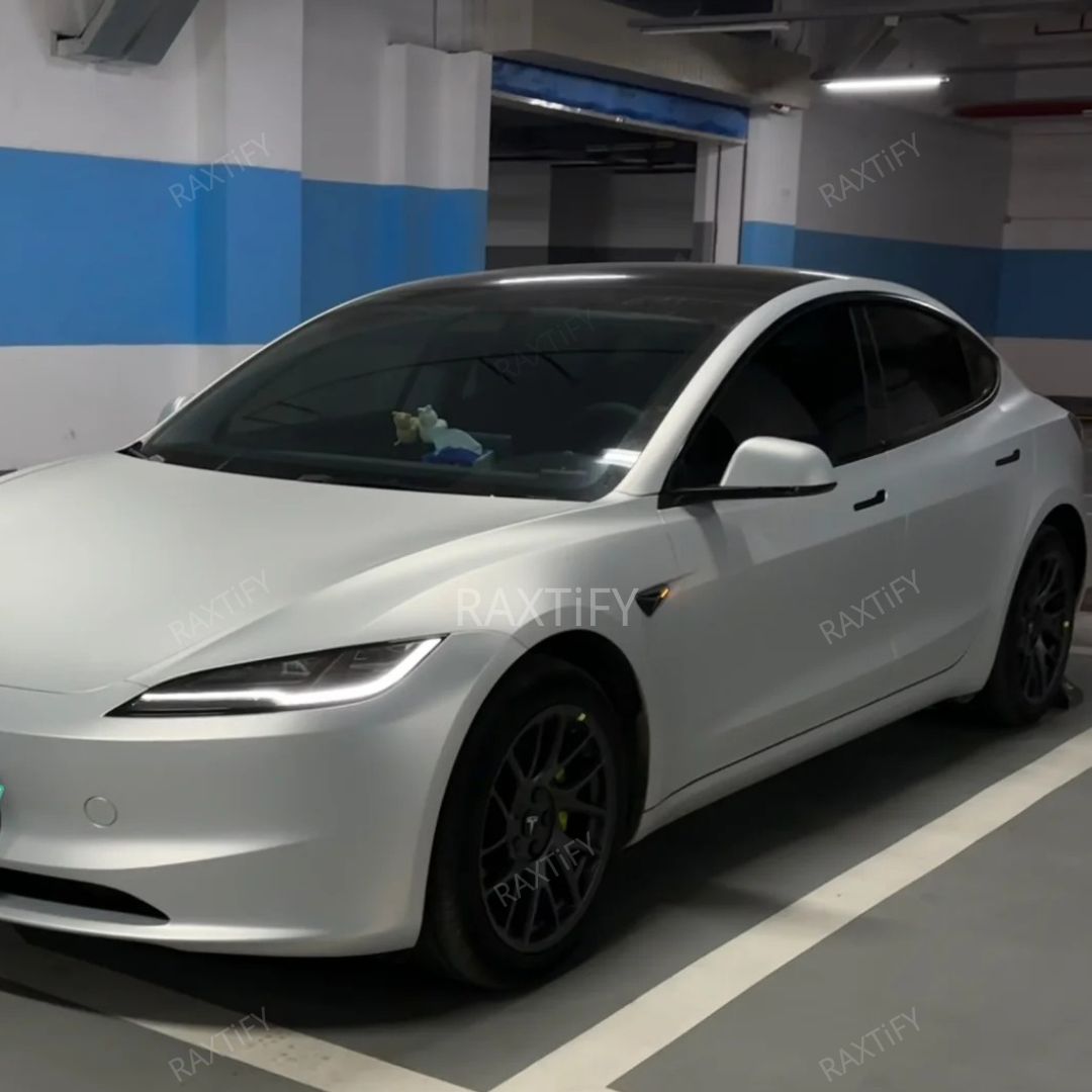 Super Matte Mercury Silver Car Wrap Detail