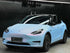TESLA wrapped in Color Shift Satin Chameleon Blue Vinyl Wrap