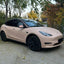Tesla in Matte Sand Yellow Vinyl Wrap