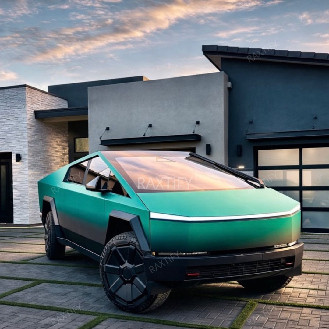 Tiffany To Black Tesla Cybertruck Gradient Wrap