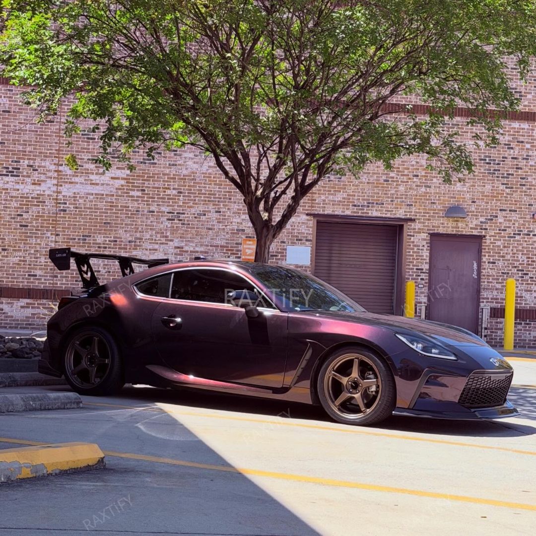 Color Shift Galaxy Dust Black Red Vinyl Wrap toyota