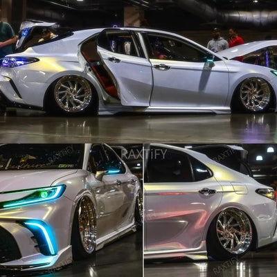 Color Shift Glitter White Gold Vinyl Wrap