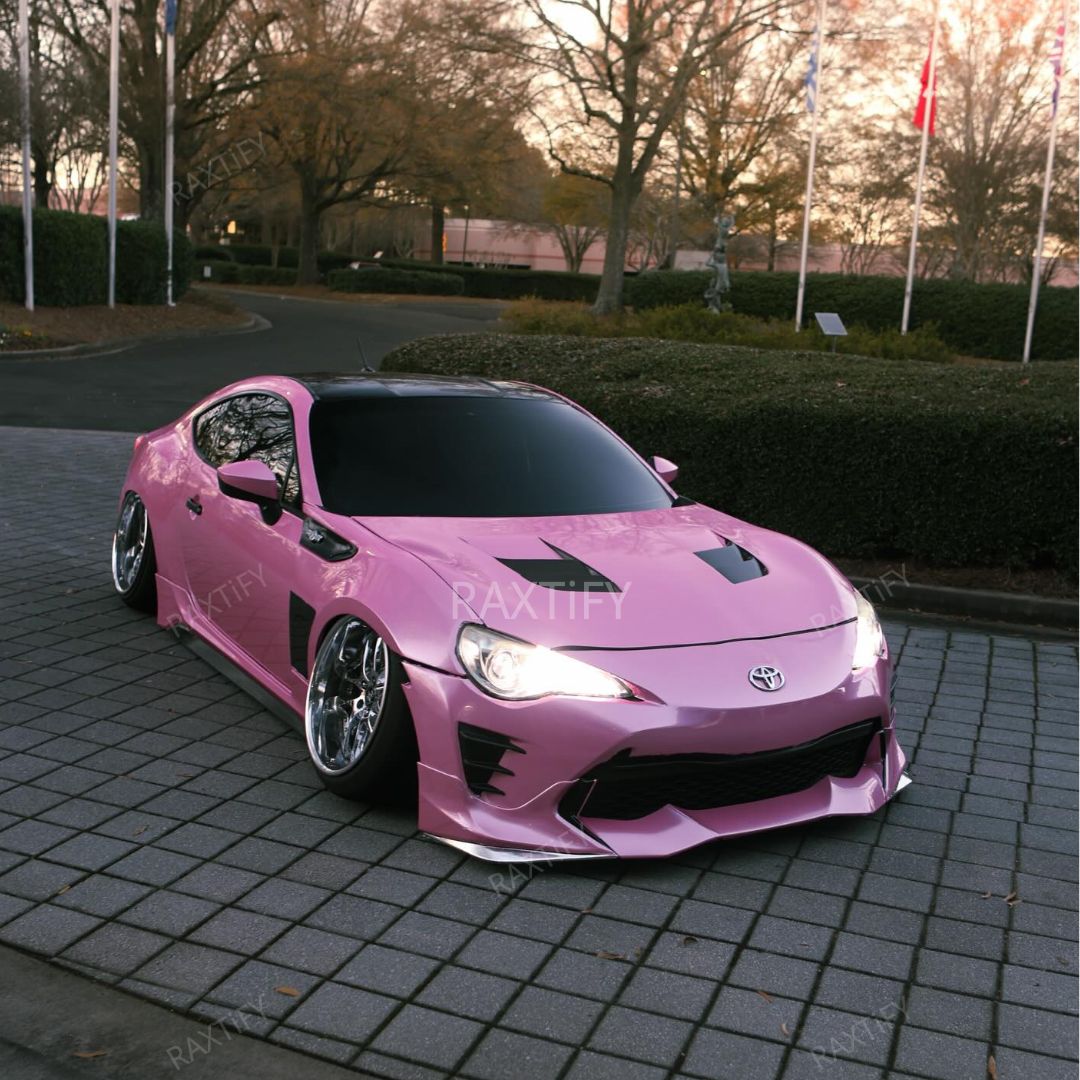 Gloss Metallic Pearl Pink Car Wrap On toyota full look