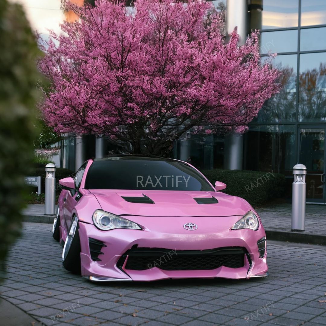 Gloss Metallic Pearl Pink Car Wrap toyota front look