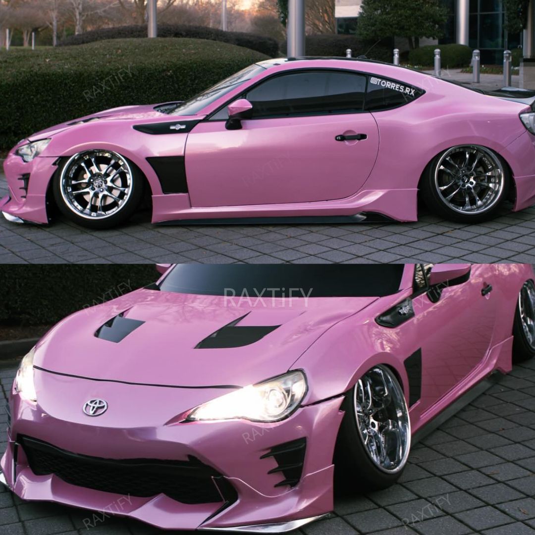 Gloss Metallic Pearl Pink Car Wrap On Toyota