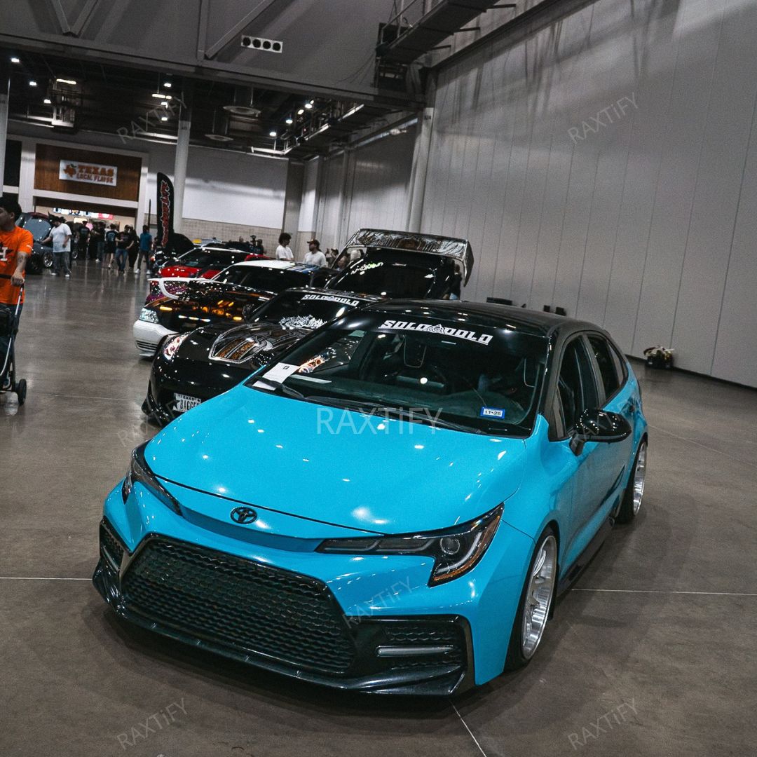 Gloss Miami Blue Vinyl Wrap Toyota full look