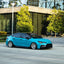 Gloss Miami Blue Vinyl Wrap Toyota side look