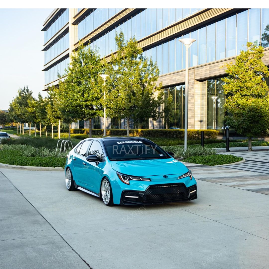 Gloss Miami Blue Vinyl Wrap Toyota front look