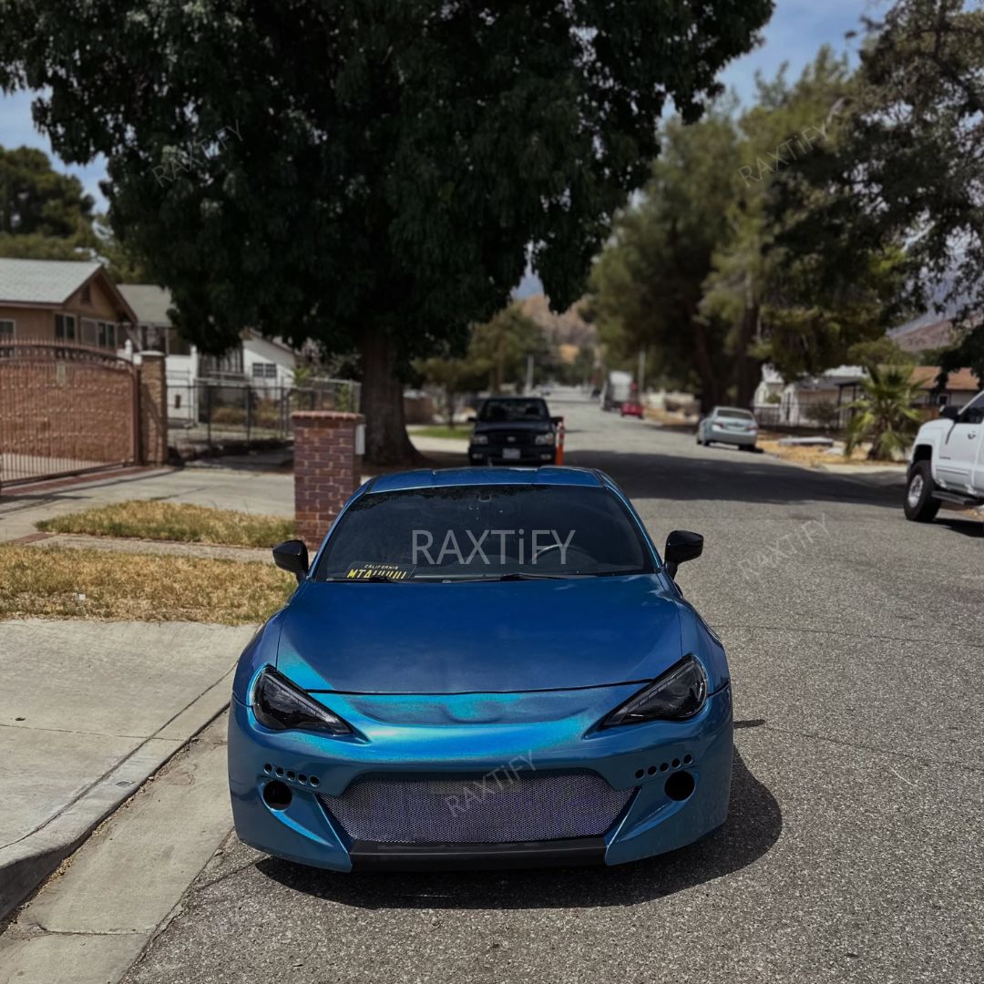 Toyota GR86 Laser Gloss Blue Vinyl Wrap front look