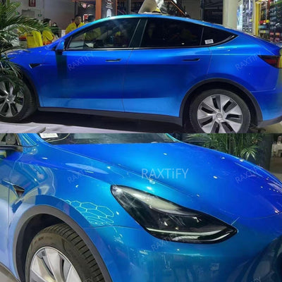 Ultra-Gloss Metallic Pearl Blue Paint Protection Film