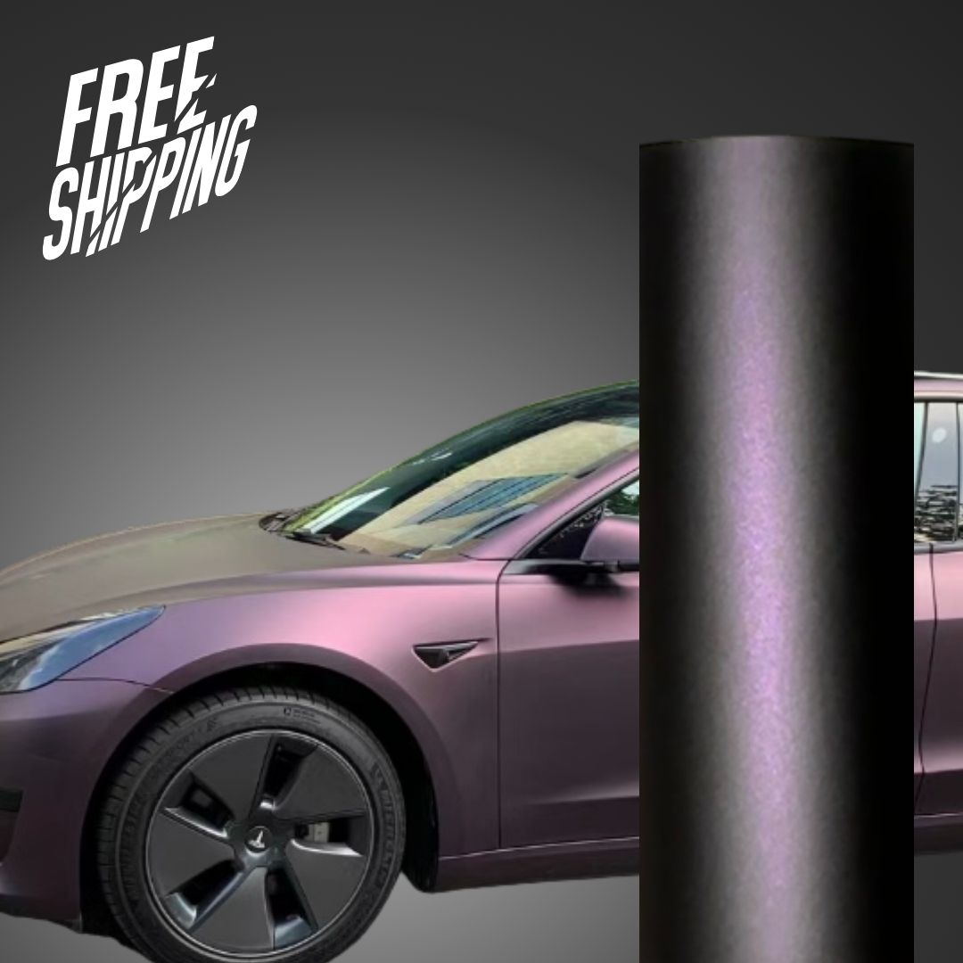 Matte Black Purple Vinyl Wrap