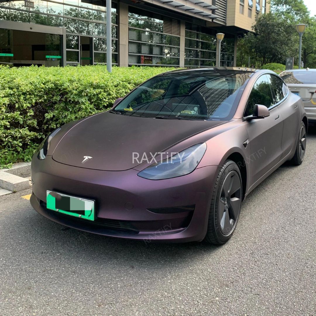 Ultra-Matte Black Purple Vinyl Wrap