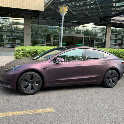 Ultra-Matte Black Purple Vinyl Wrap Car