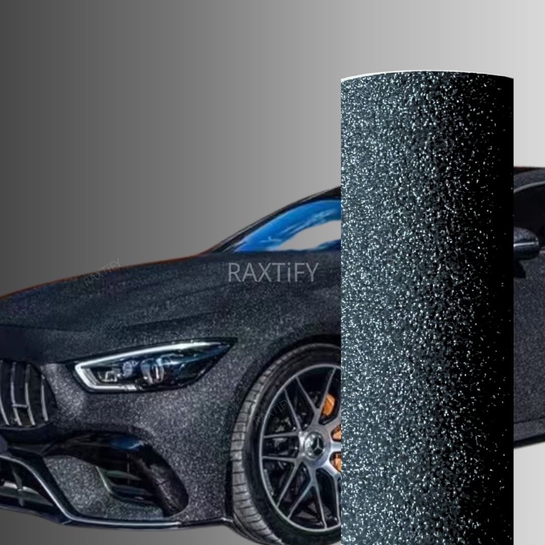 Ultra Diamond Glitter Matte Black Vinyl Wrap