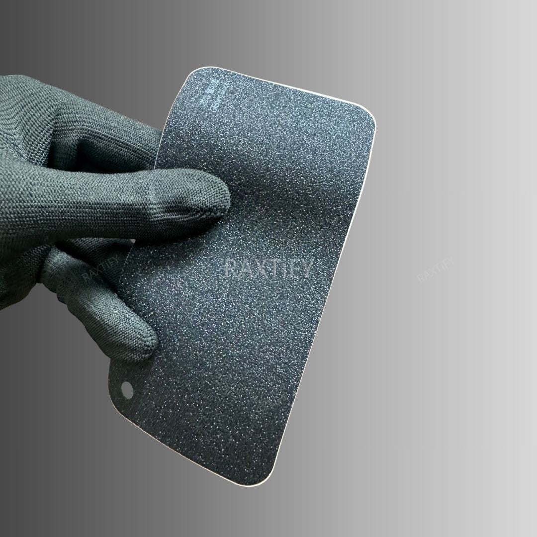 Ultra Diamond Glitter Matte Black Vinyl Wrap sample card