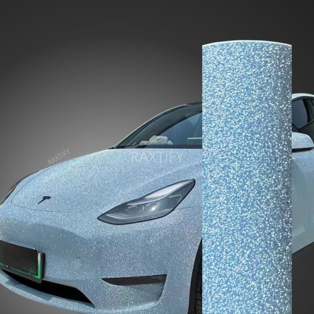 Ultra Diamond Glitter Sky Blue Vinyl Wrap