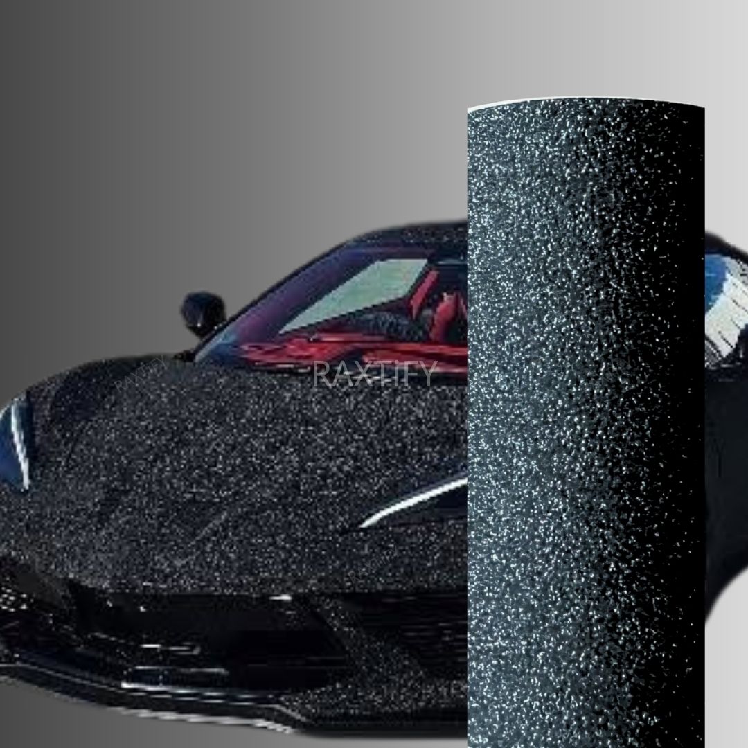 Ultra Diamond Glitter Matte Black Vinyl Wrap