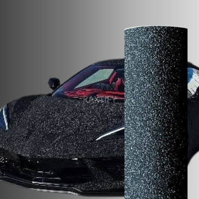 Ultra Diamond Glitter Matte Black Vinyl Wrap