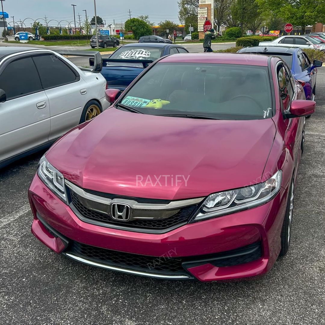 Ultra Gloss Metallic Rose Red  Protection Film honda front look