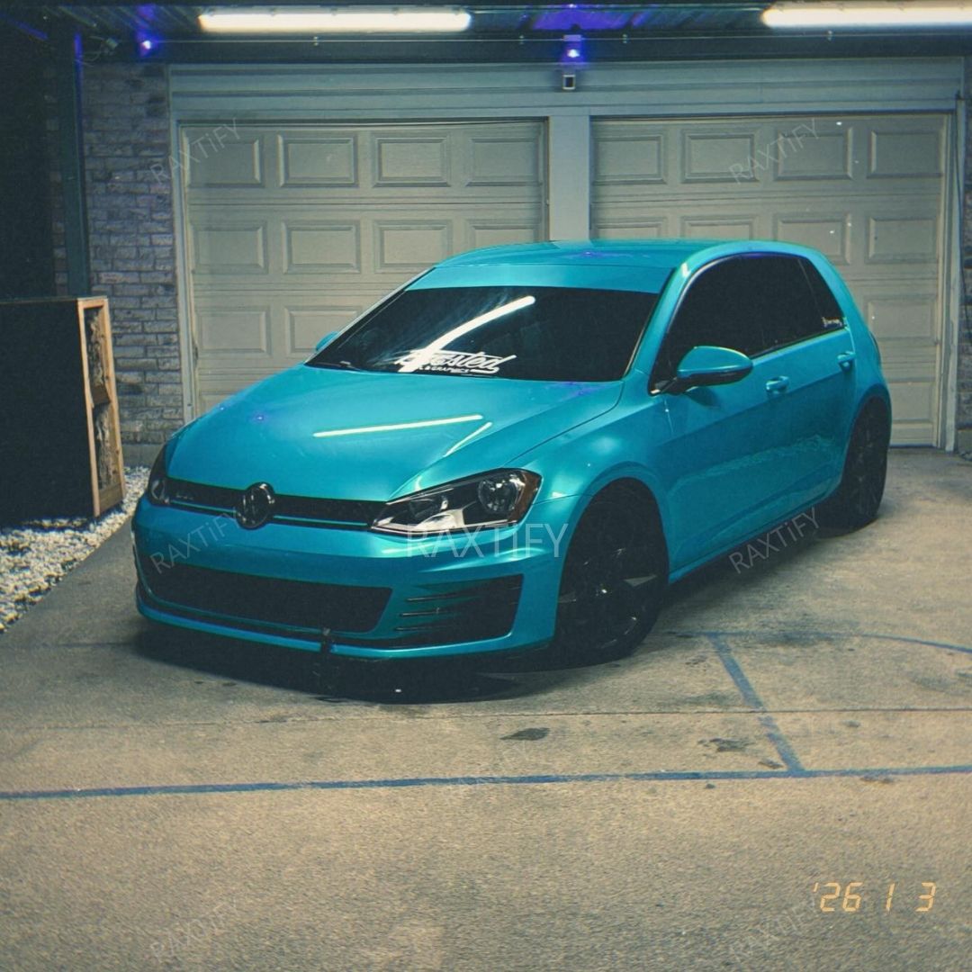 Gloss Metallic Turquoise Dream Car Wrap on vw inside