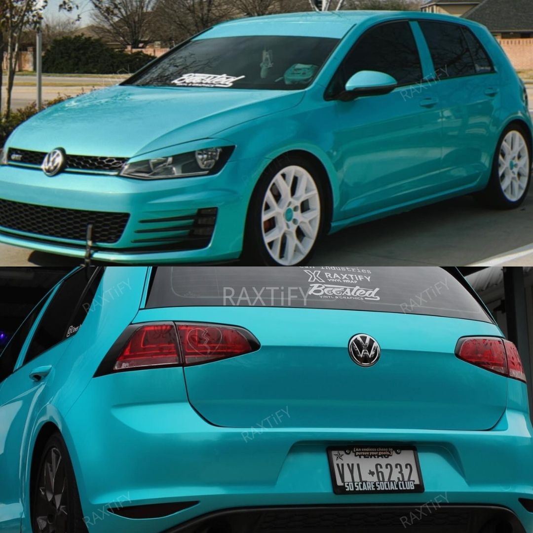 Gloss Metallic Turquoise Dream Car Wrap on VW full look