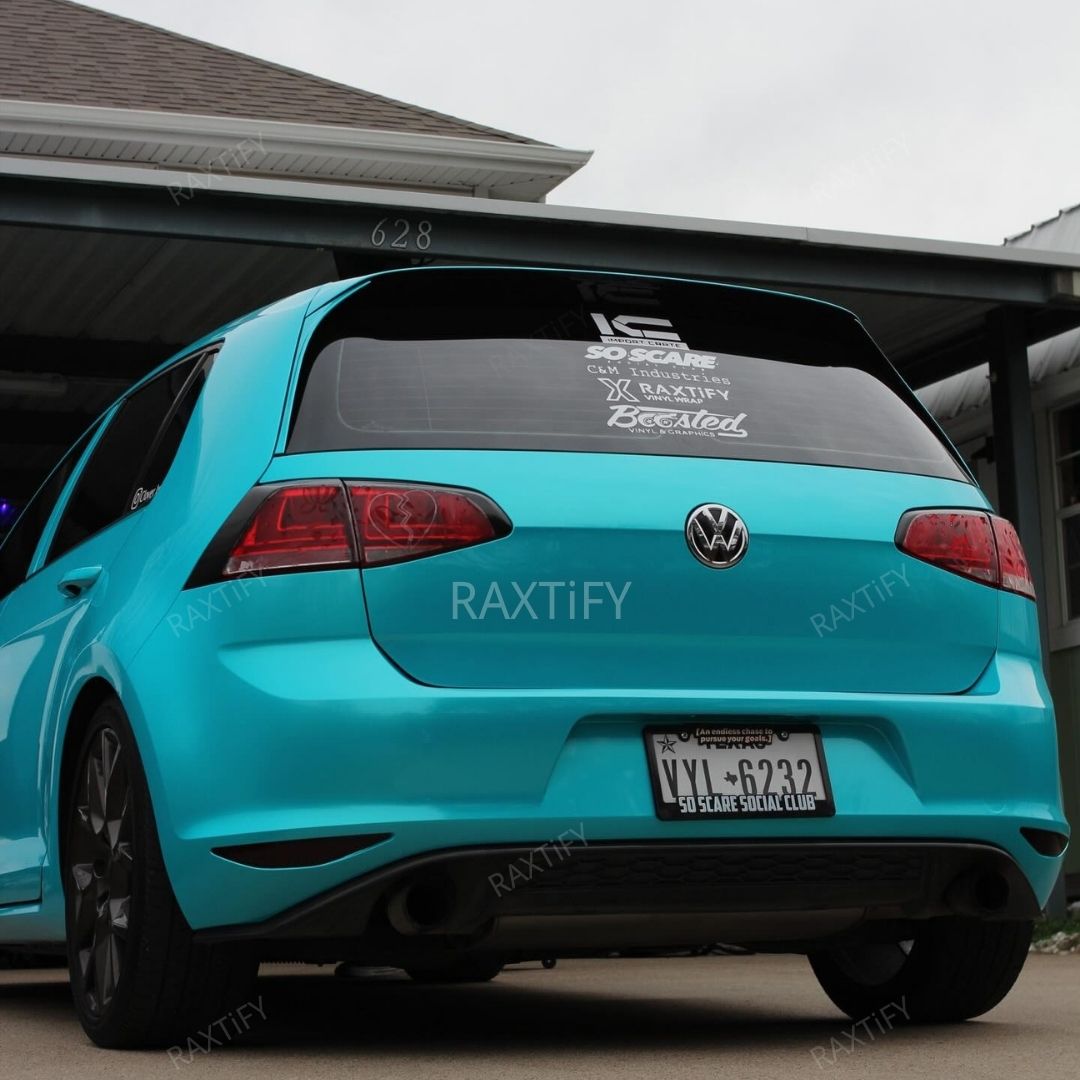 Gloss Metallic Turquoise Dream Car Wrap on VW back