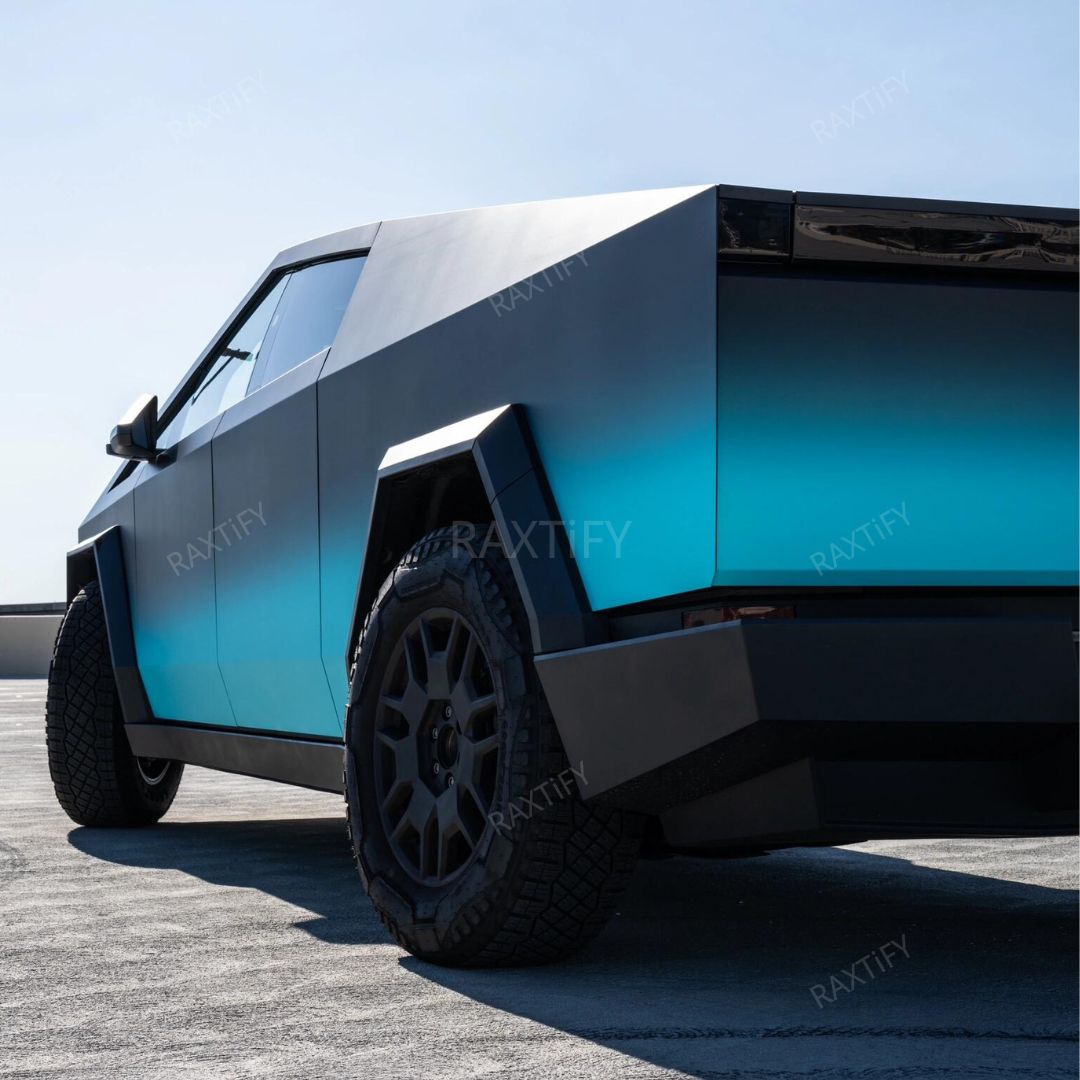 Black to Blue Tesla Cybertruck Gradient Wrap
