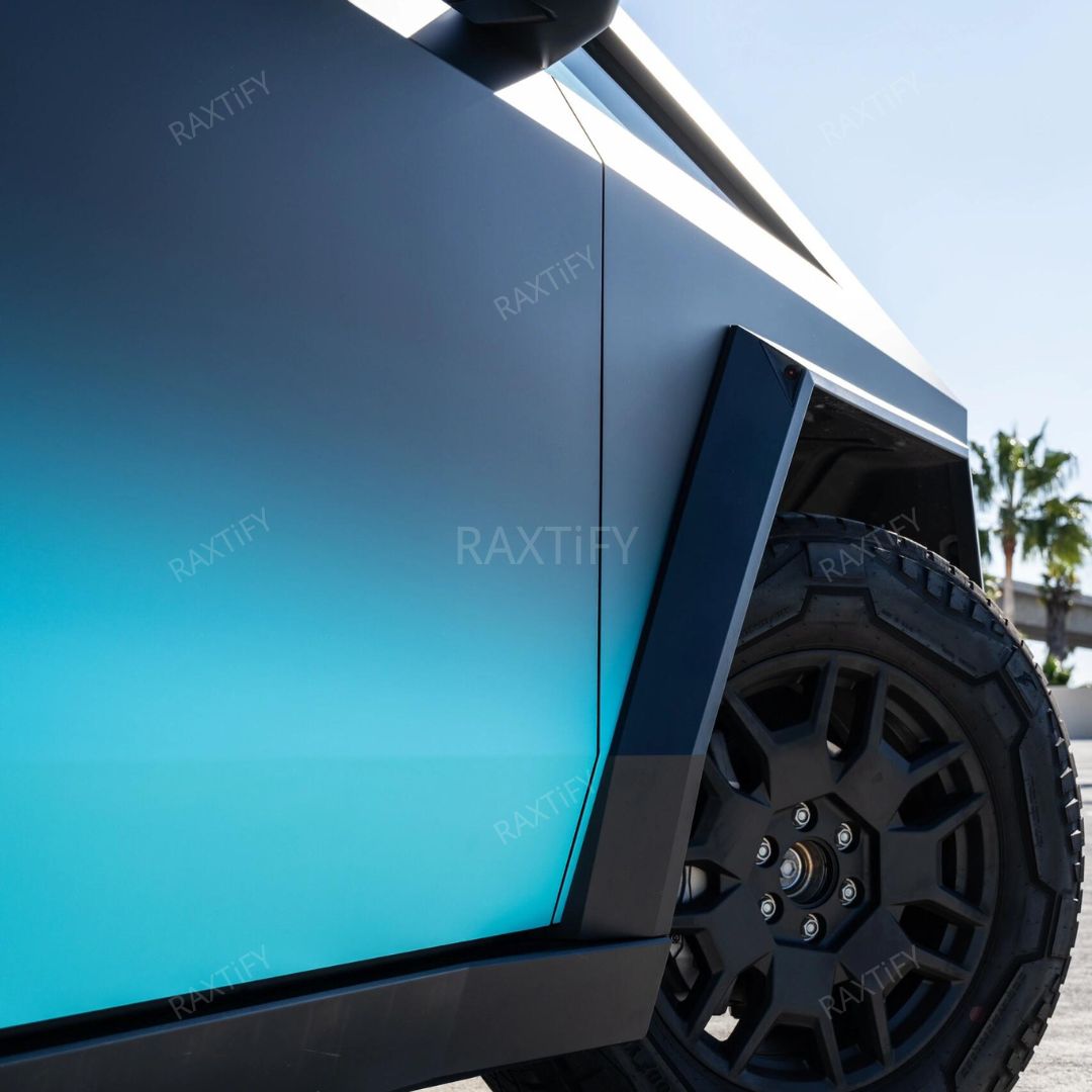 Black to Blue Tesla Cybertruck Gradient Wrap