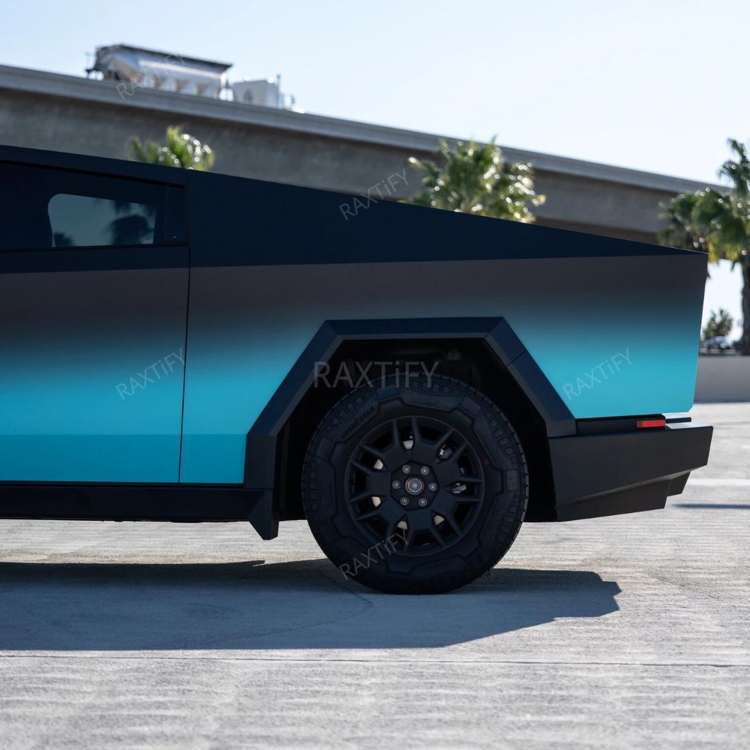 Black to Blue Tesla Cybertruck Gradient Wrap