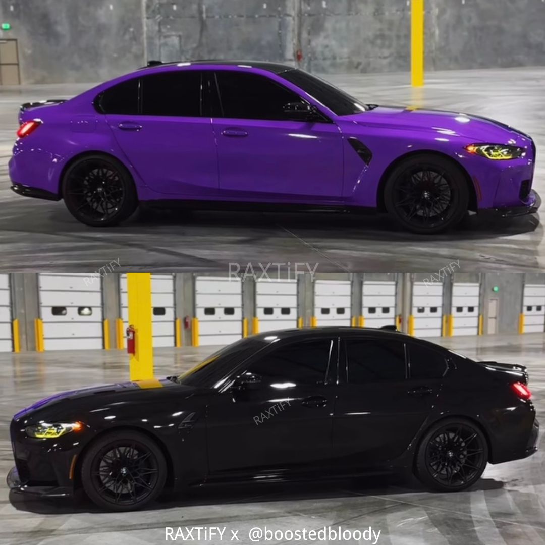 Honda Civic Black Purple Custom Vinyl Wrap